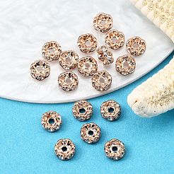 Brass Rhinestone Spacer Beads&nbsp;X-RB-A014-L6mm-01RG-NF