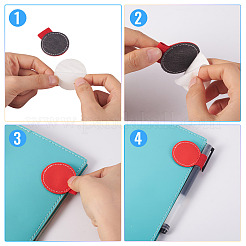 12Pcs 12 Colors Imitation Leather Self-adhesion Pen Holder&nbsp;AJEW-TA0002-60
