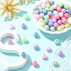 Round Spray Painted Fluorescent Acrylic Beads&nbsp;MACR-YW0002-71