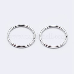 Anti-Tarnish Rhodium Plated 925 Sterling Silver Saw Cut Open Jump Rings&nbsp;LS-STER-F036-02P-1x6mm