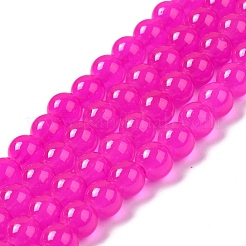 Baking Paint Imitation Jade Glass Round Bead Strands&nbsp;DGLA-Q021-8mm-28