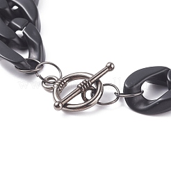 CCB Plastic& Acrylic Curb Chain Necklace & Dangle Stud Earrings&nbsp;SJEW-JS01233-01