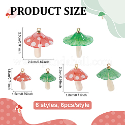 36Pcs 6 Styles Plastic Pendants&nbsp;KY-ME0001-05