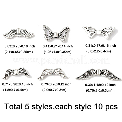 60Pcs 6 Styles Tibetan Style Alloy Beads&nbsp;TIBEB-FP0001-06