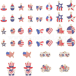 Independence Day Themed Zinc Alloy Enamel Pendants&nbsp;ENAM-BM0001-45