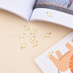 Ion Plating(IP) 304 Stainless Steel Tiny Cross Charms&nbsp;X-STAS-E104-34G