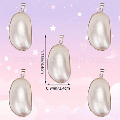 5Pcs Natural White Shell Mother of Pearl Shell Big Pendants&nbsp;SSHEL-SZ0001-04