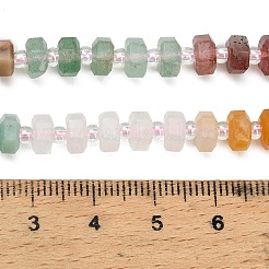 Natural Rhodonite & Yellow Aventurine & Rose Quartz & Amazonite & Lemon Jade & Strawberry Quartz & Green Aventurine Beads Strands&nbsp;G-G317-A01-3x6mm
