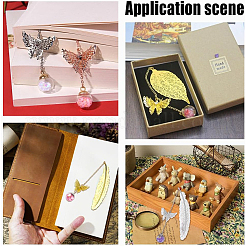 4Pcs 4 Styles Alloy Feather/Leaf Bookmarks&nbsp;AJEW-AR0001-95