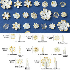 160Pcs 8 Styles ABS Imitation Shell Flowers Beads Caps&nbsp;FIND-CJ0002-26