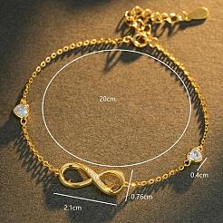 925 Sterling Silver Infinity Symbol Link Bracelets with Clear Cubic Zirconia for Men and Women Daily Wear&nbsp;NB7998