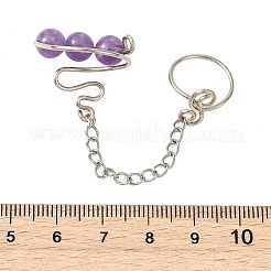 Natural Amethyst Cuff Rings&nbsp;RJEW-JR01072-02