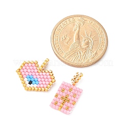 2Pcs Handmade Loom Pattern MIYUKI Glass Seed Beads&nbsp;PALLOY-MZ00607-01
