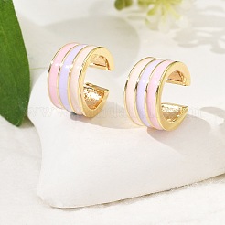 Brass Stripe C-Shaped Cuff Earrings&nbsp;EJEW-D321-03G