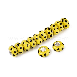 Handmade Lampwork & Brass Core European Beads&nbsp;LAMP-N044-02S-01