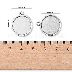 Tibetan Style Antique Silver Alloy Flat Round Pendant Cabochon Settings&nbsp;X-TIBEP-M022-29AS