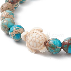 4Pcs 4 Style Natural Mixed Gemstone & Synthetic Turquoise(Dyed) Tortoise Beaded Stretch Bracelets Set for Women&nbsp;BJEW-TA00211