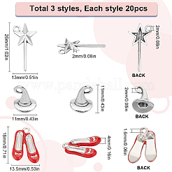 60Pcs 3 Styles Alloy Pendant&nbsp;FIND-SC0010-08