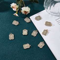 10Pcs Rack Plating Brass Micro Pave Clear Cubic Zirconia Pendants&nbsp;ZIRC-SZ0004-08
