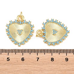 Brass Micro Pave Cubic Zirconia Pendants&nbsp;KK-L275-71B-G