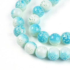 Transparent Baking Paint Glass Beads Strands&nbsp;DGLA-N009-10mm-05