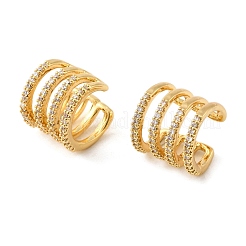Brass Micro Pave Clear Cubic Zirconia Cuff Earrings&nbsp;EJEW-K309-03G