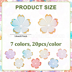 140Pcs 7 Colors Acrylic Bead Caps&nbsp;OACR-ME0001-11