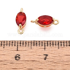 Brass Glass Faceted Oval Links Connector Charms&nbsp;GLAA-T007-10D-01