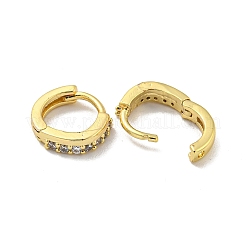 Brass Micro Pave Cubic Zirconia Hoop Earring&nbsp;EJEW-C088-04C-G