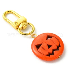 2Pcs 2 Colors Halloween Synthetic Turquoise Pumpkin Pendant Decorations&nbsp;HJEW-JM01947
