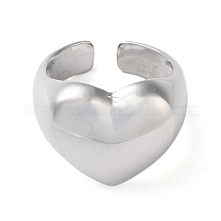 Eco-Friendly Brass Heart Open Cuff Rings for Women&nbsp;RJEW-A025-02P