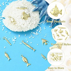 9Pcs 9 Styles Brass Pendants&nbsp;KK-CJ0004-41