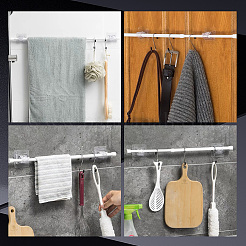 AHADEMAKER 6 Pairs 3 Styles Plastic Self Adhesive Curtain Hanging Rod Brackets&nbsp;FIND-GA0005-62