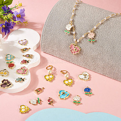 20Pcs 5 Styles Rack Plating Alloy Enamel Pendants&nbsp;ENAM-TA0003-32