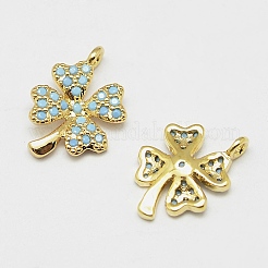 Brass Micro Pave Grade AAA Cubic Zirconia Charms&nbsp;ZIRC-P021-01-NR