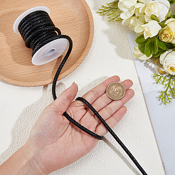1 Roll Round Braided Cowhide Leather Cord&nbsp;NWIR-CL0001-01B