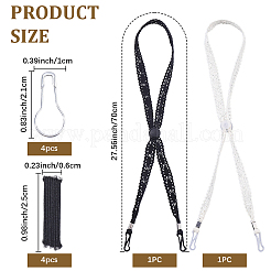 2Pcs 2 Colors Polyester Lace Hat Flexible Removable Chin Cord&nbsp;FIND-CP0003-60