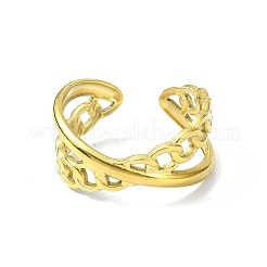 Ion Plating(IP) 304 Stainless Steel Open Cuff Ring&nbsp;RJEW-L109-033G