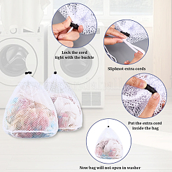 2Pcs 2 Styles Polyester Laundry Drawstring Bags&nbsp;ABAG-CP0001-20