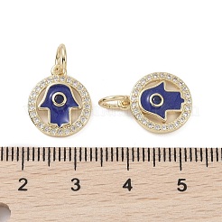 Golden Brass Micro Pave Cubic Zirconia Pendants&nbsp;KK-L209-078G-04