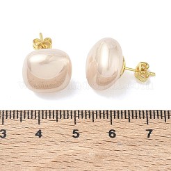 Brass & ABS Plastic Imitation Pearl Stud Earrings for Women&nbsp;PL-CBA760A-03B-G01