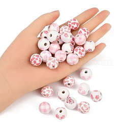 30Pcs 6 Styles Easter Theme Printed Wood European Beads&nbsp;WOOD-FP0001-06