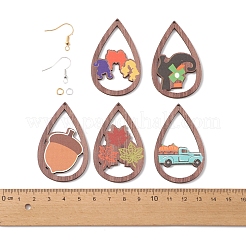DIY Thanksgiving Day Teardrop Earring Making Kit&nbsp;WOOD-FS0001-07