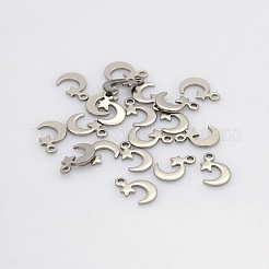 Tarnish Resistant 304 Stainless Steel Moon and Star Charms&nbsp;STAS-N025-08