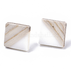 Resin & Wood Stud Earrings&nbsp;EJEW-N017-005A