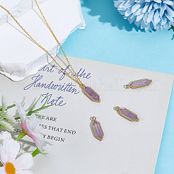 4Pcs Hexagon Natural Amethyst Faceted Pendants&nbsp;KK-BC0015-92A-G