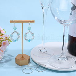 3 Pairs Rhodium Plated 925 Sterling Silver Hoop Earring Findings&nbsp;STER-BBC0006-48B-P