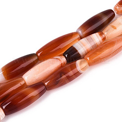 Natural Striped Agate/Banded Agate Beads Strands&nbsp;G-S280-10E