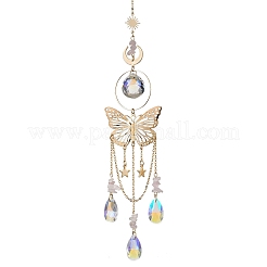 Butterfly Iron & 304 Stainless Steel Hanging Suncatchers&nbsp;HJEW-TA00158