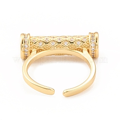 Clear Cubic Zirconia Column Open Cuff Ring&nbsp;RJEW-F135-03G
